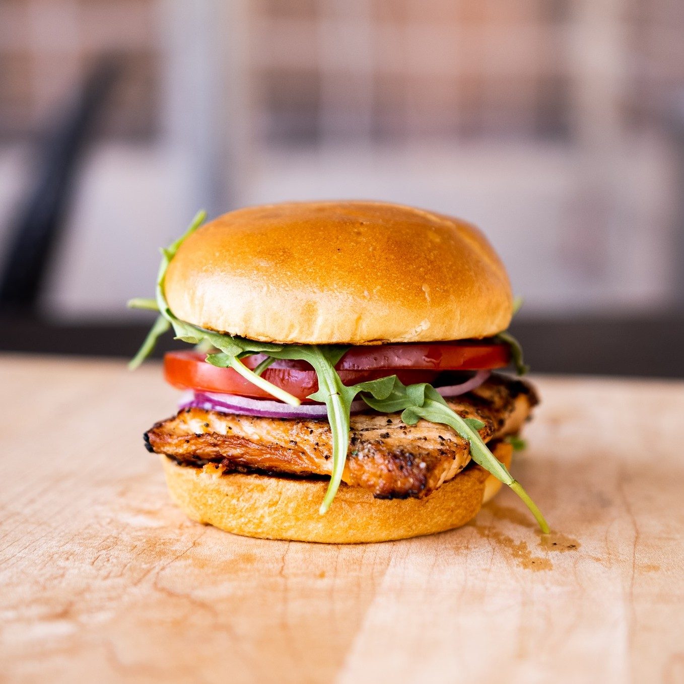 BBQ Salmon Sandwich.
