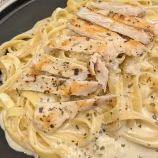 Fettuccine Alfredo with Grilled Chicken Pasta.