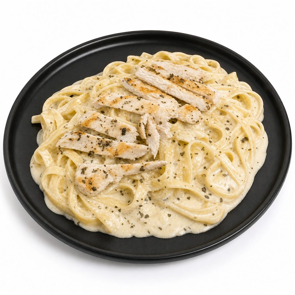Fettuccine Alfredo with Grilled Chicken Pasta.