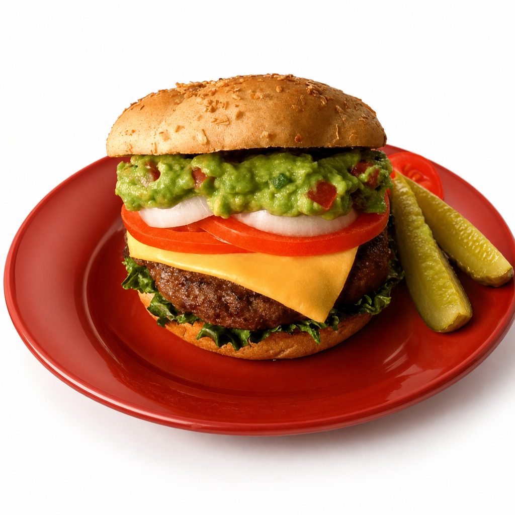 Guacamole Veggie Burger Sandwich.