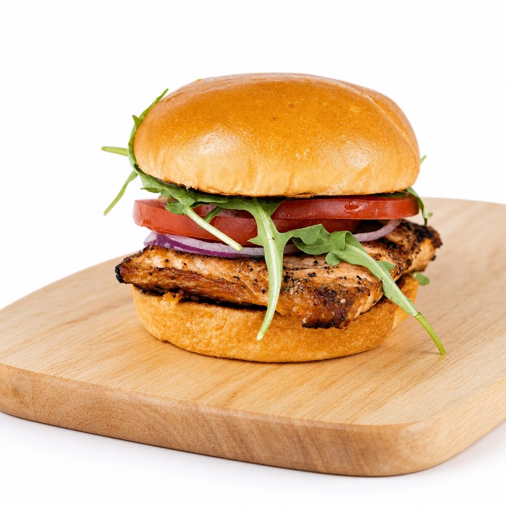 BBQ Salmon Sandwich.
