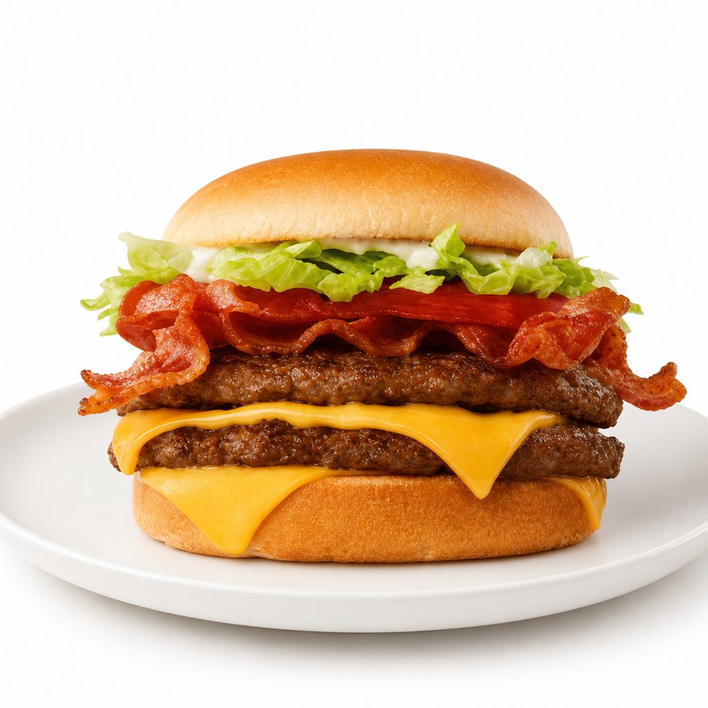 Double Bacon Cheeseburger Sandwich.
