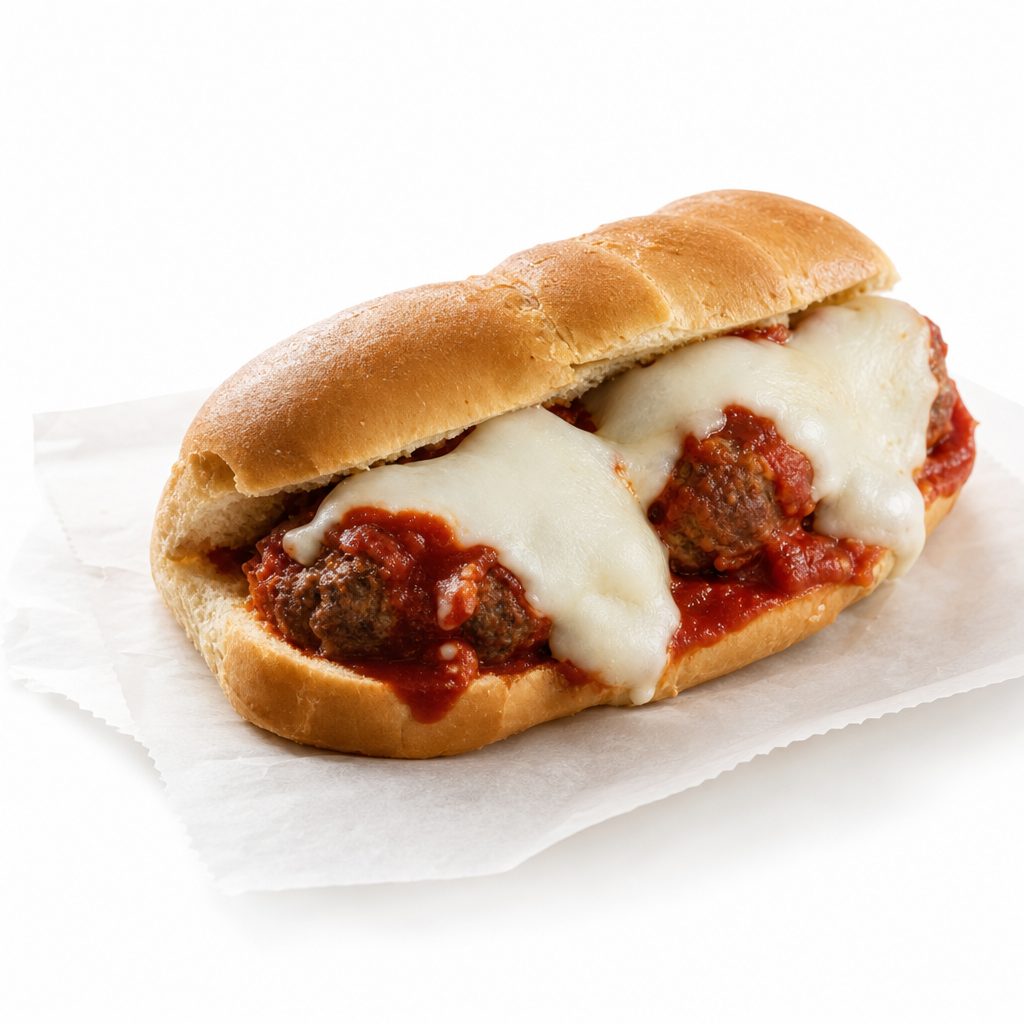 Meatball Parmesan Sub.