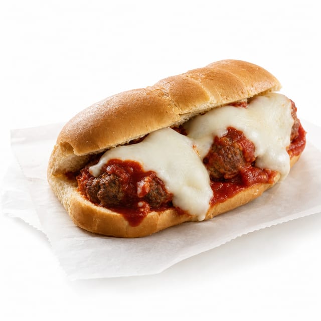 Meatball Parmesan Sub.