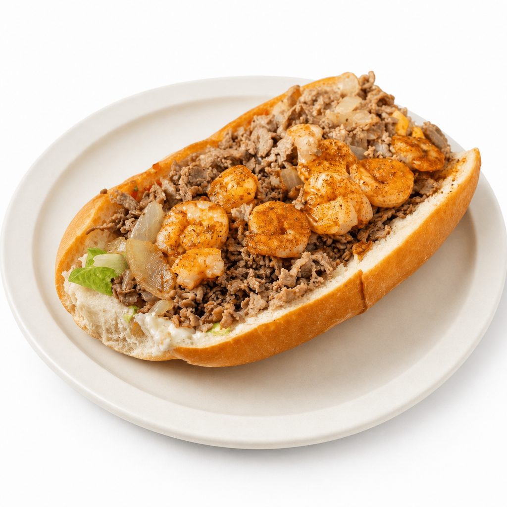 Shrimp Cheesesteak Sub.