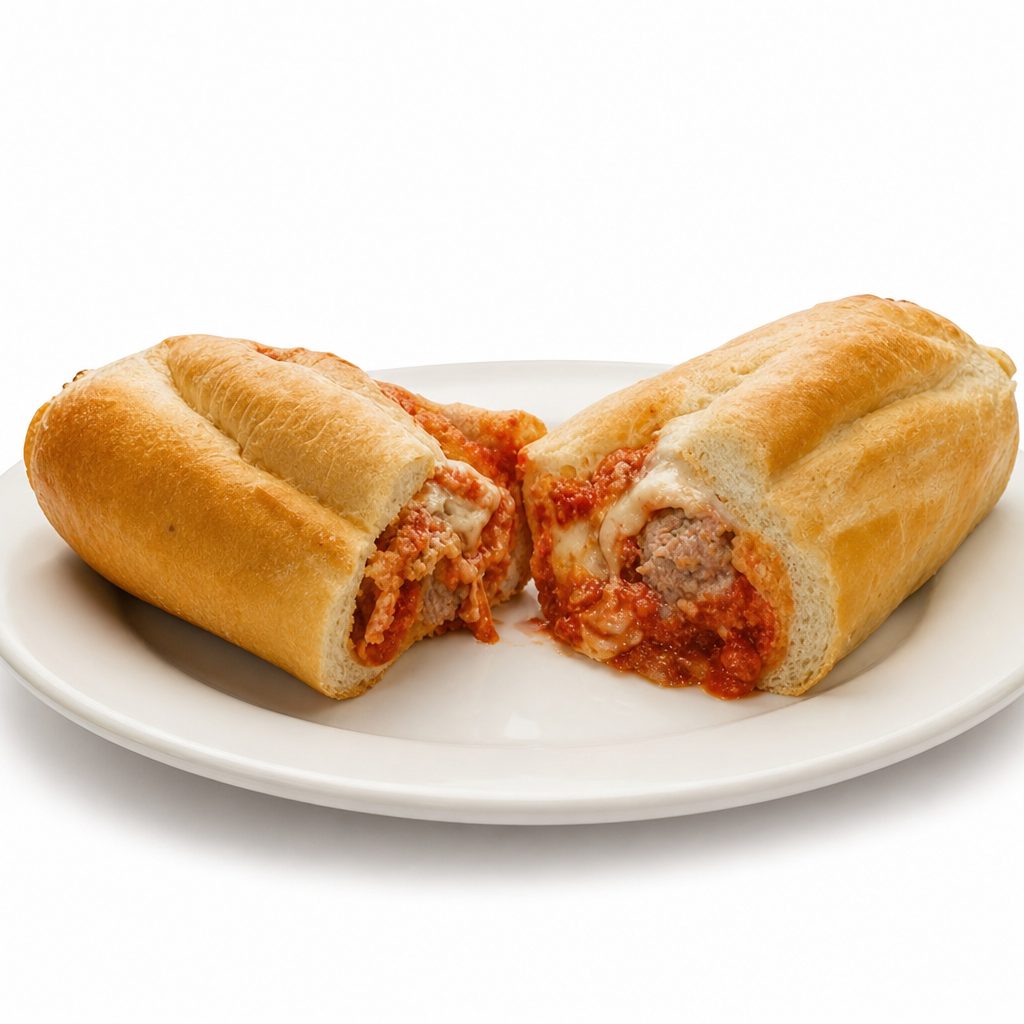 Hot Sausage Parmesan Sub.
