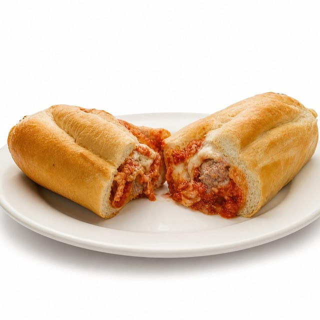 Hot Sausage Parmesan Sub.