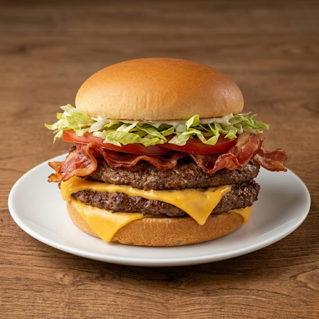 Double Bacon Cheeseburger Sandwich.