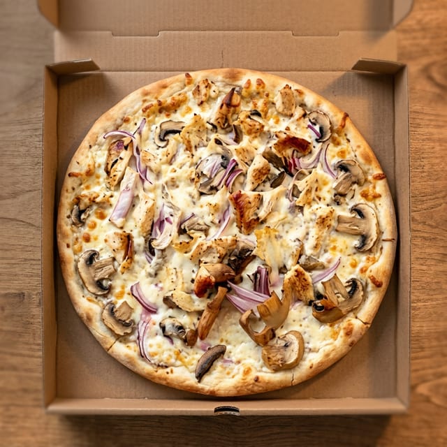 Italian Chicken White Pizza.