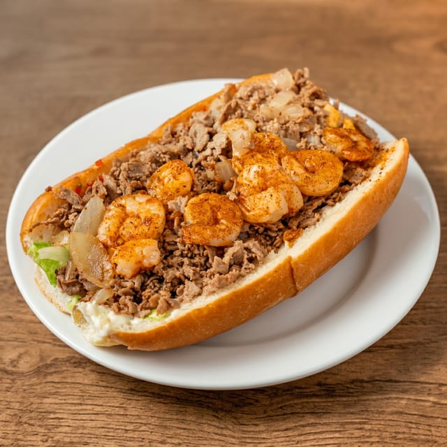 Shrimp Cheesesteak Sub.